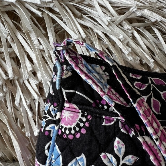 VERA BRADLEY Alpine Floral Little Crossbody Black Blue Purple Quilted REPAIRED - Picture 8 of 16